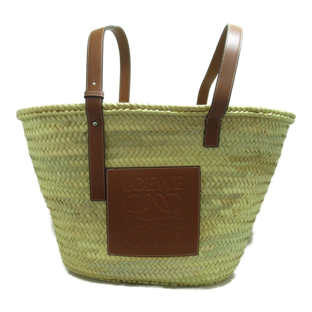 Loewe Palm Tan Calf Basket Shoulder Natural Bag Leaf Brown - Picture 2 of 9